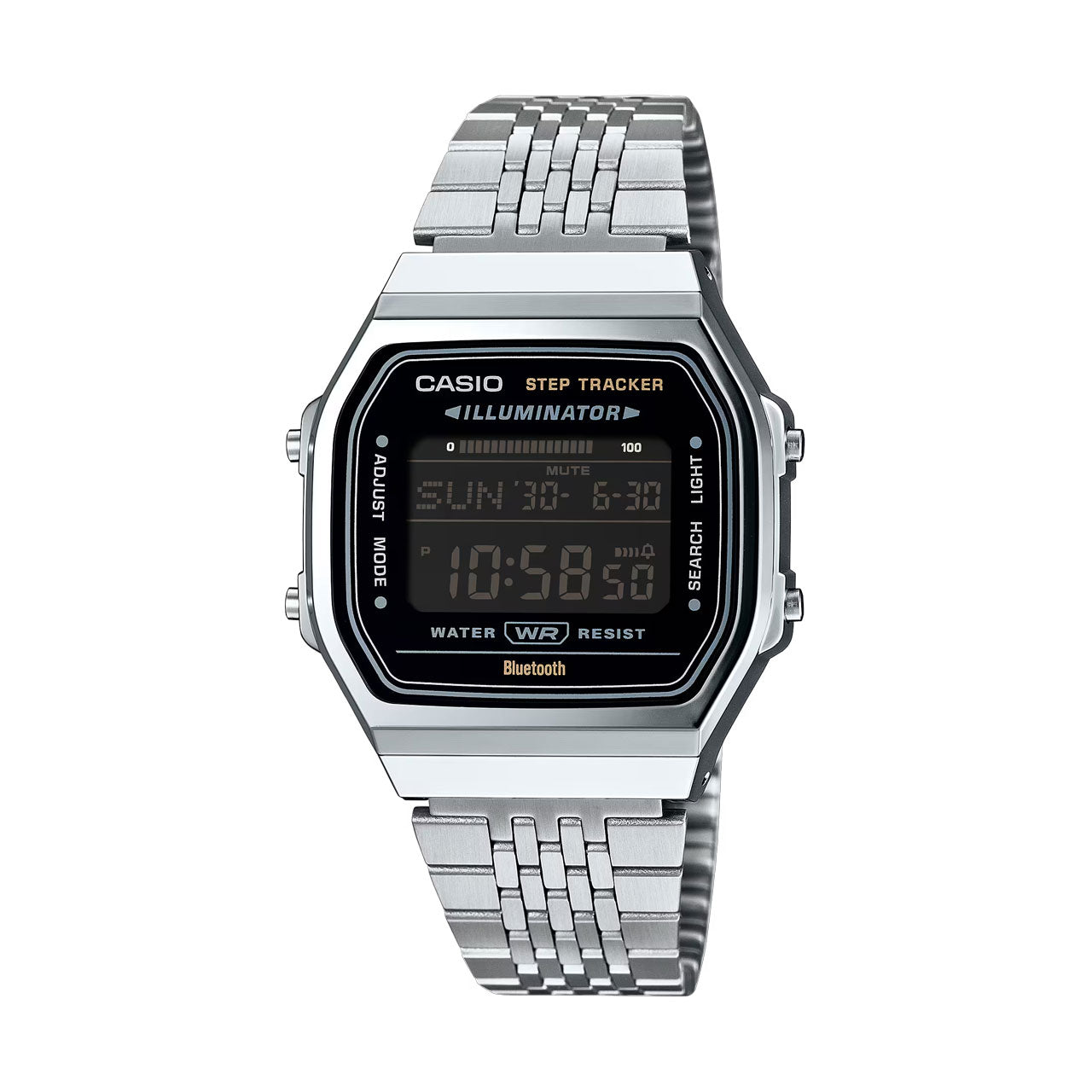 Casio Digital Vintage Steel Step Counter Watch - ABL100WE-1B