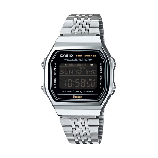 Casio Digital Vintage Steel Step Counter Watch - ABL100WE-1B