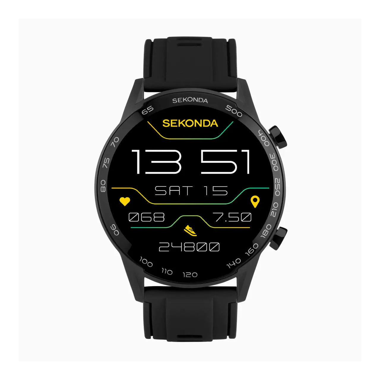 Sekonda Active Plus Smart Watch | Black Alloy Case & Black Silicone Strap | 30155