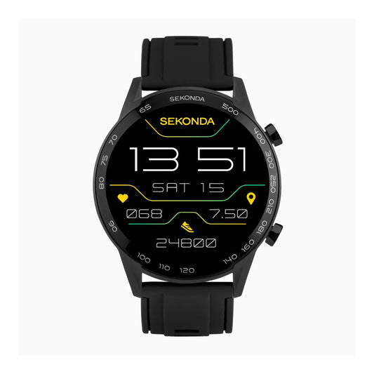 Sekonda Active Plus Smart Watch | Black Alloy Case & Black Silicone Strap | 30155