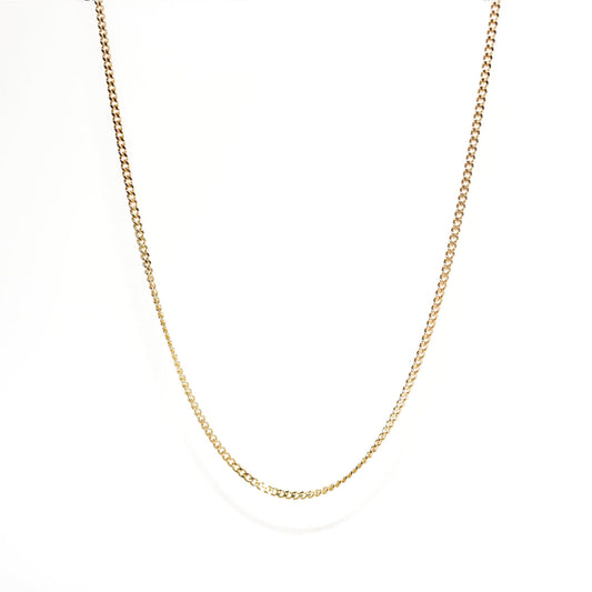 55cm Gold Plated V303 Diamond Cut Curb Chain