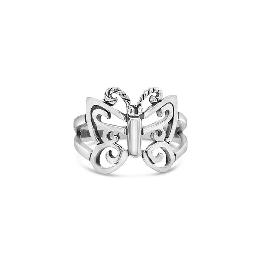 Sterling Silver Filigree Butterfly Dress Ring