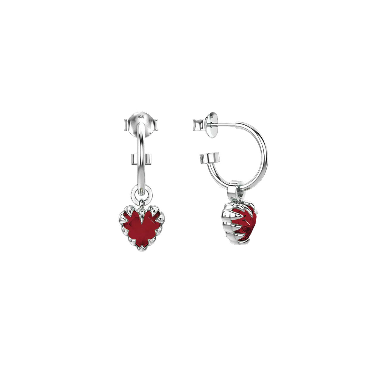 Love Claw Anchor Earrings Garnet