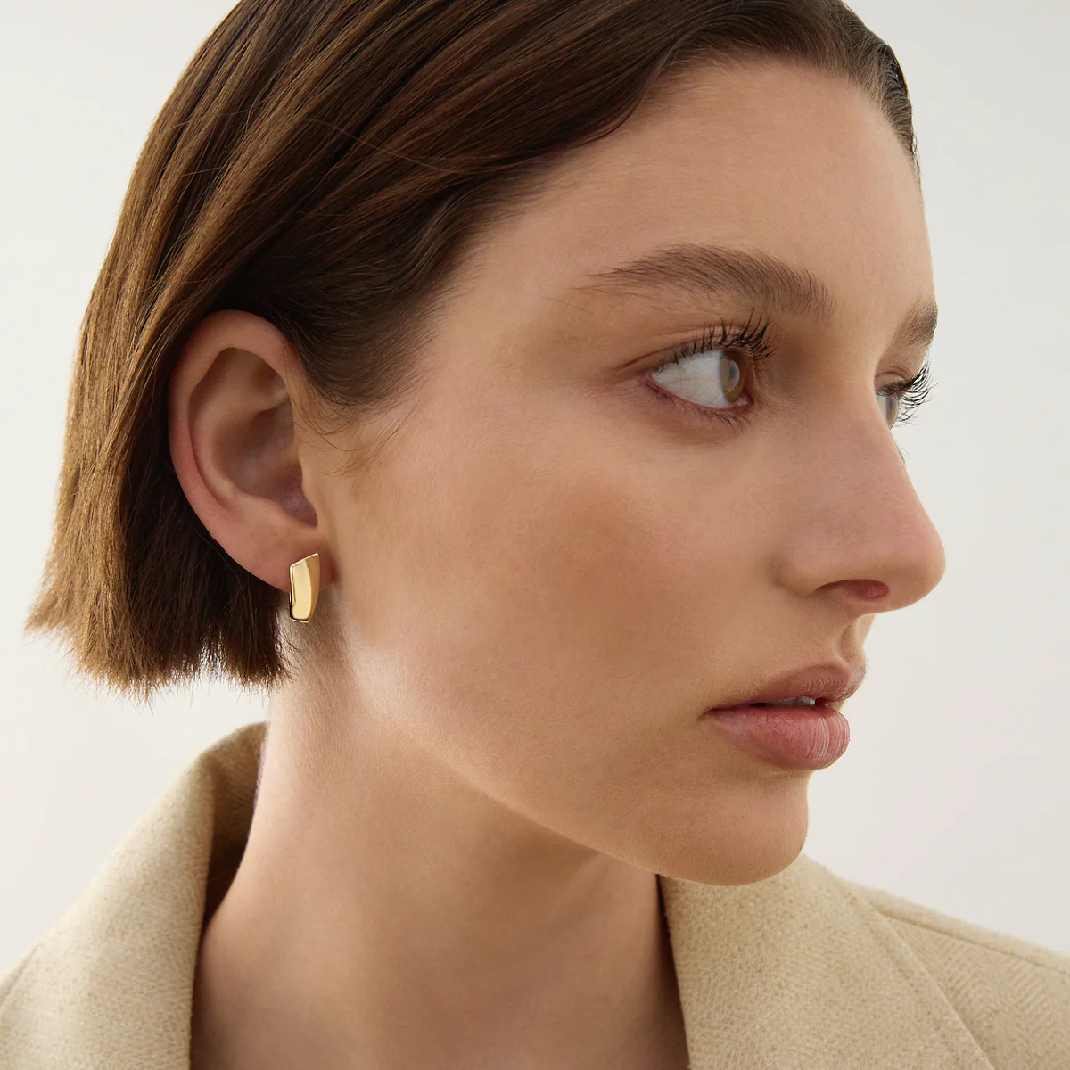 Versailles Huggie Earrings - Yellow Gold Plated