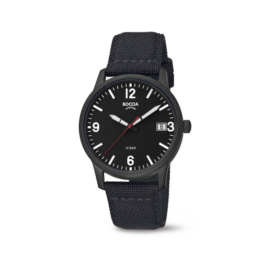 Boccia - Mens Black Titanium Dress Watch - 3650-04