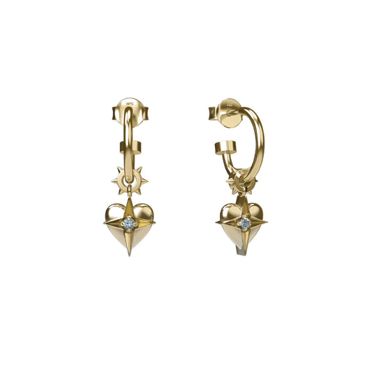 Celestial Heart Anchor Sleepers - Gold Plated