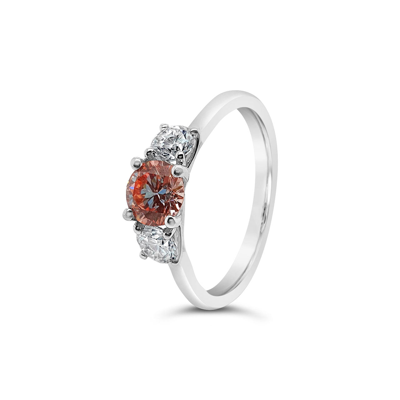 9k White Gold 1.00ct Lab Grown Diamond 3 Stone Ring