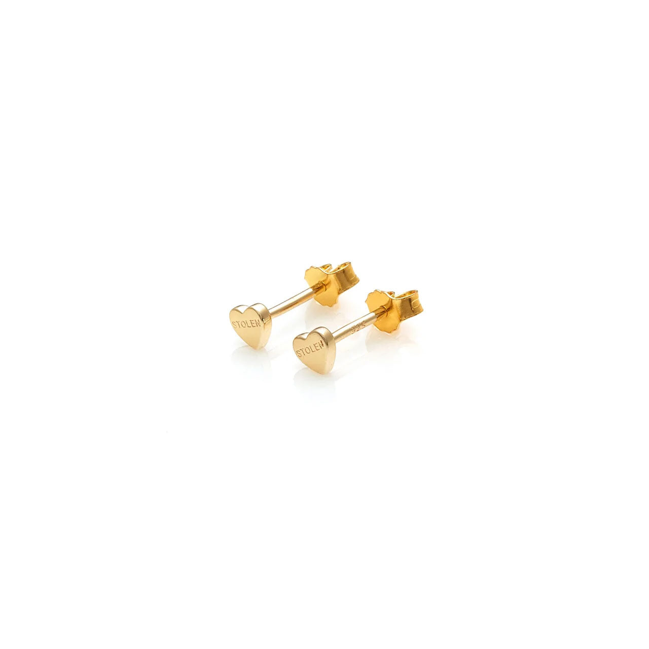 Tiny Stolen Heart Earrings - Gold Plated