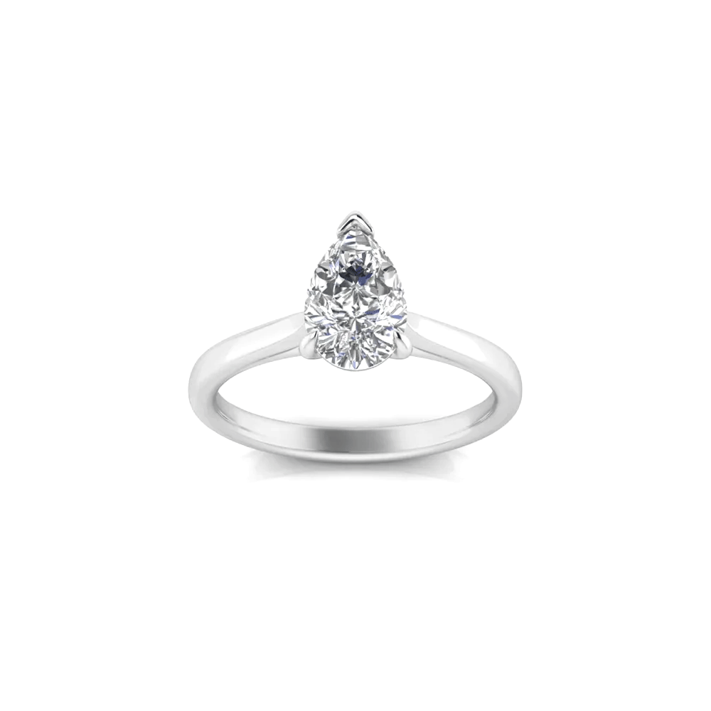 9k White Gold 1.00ct Lab Grown Pear Shape Diamond Engagement Ring