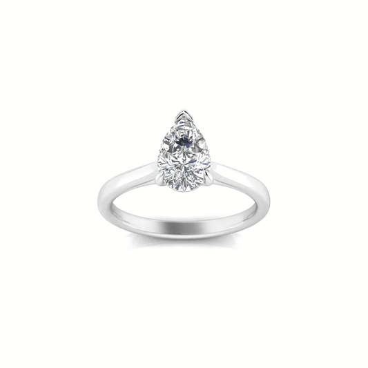 9k White Gold 1.00ct Lab Grown Pear Shape Diamond Engagement Ring