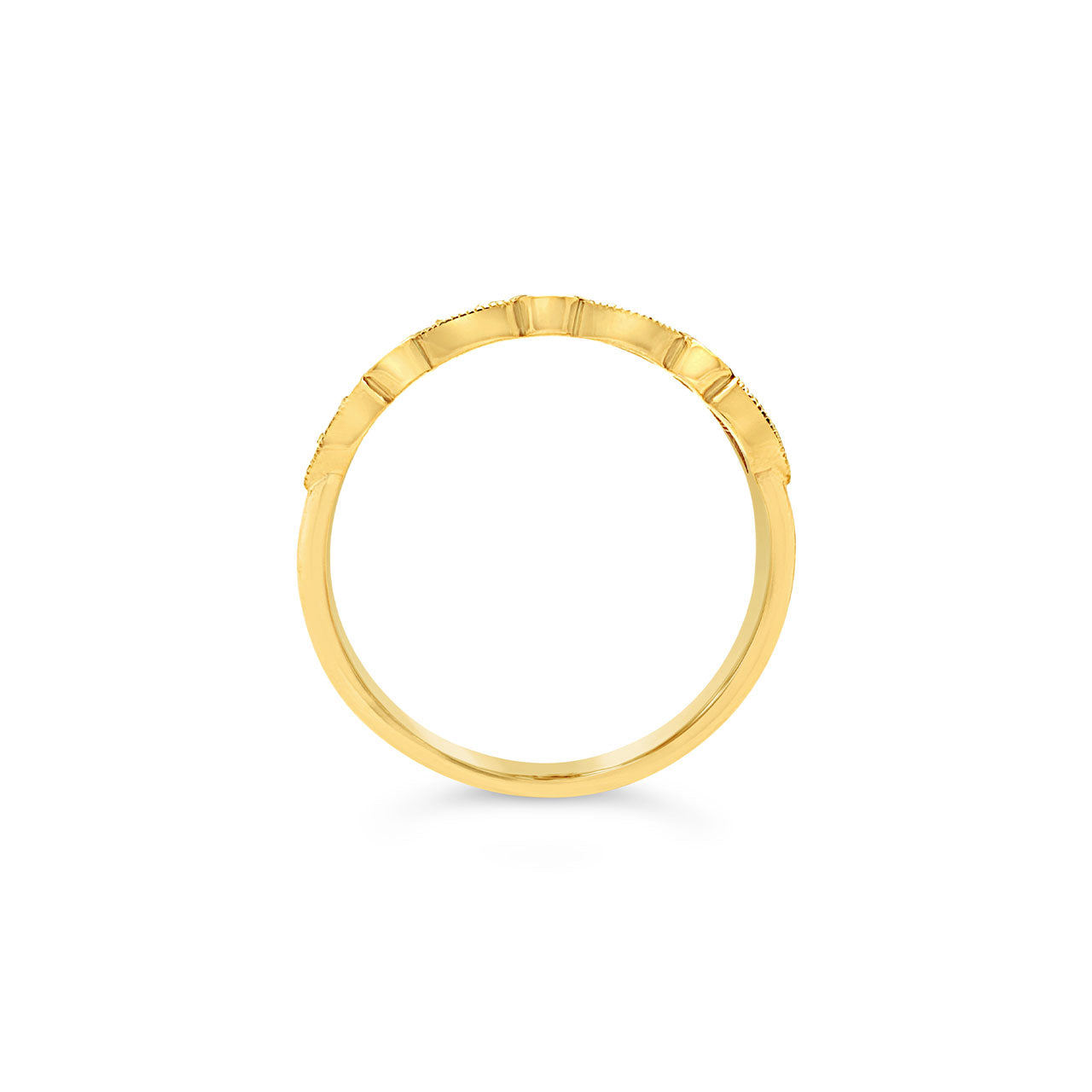 9k Yellow Gold 0.7ct Diamond Vintage Style Band