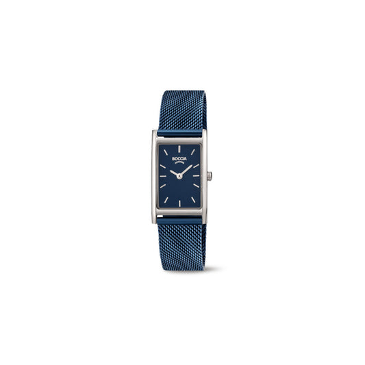 3304-01 - Ladies Titanium Blue Square Dial Watch