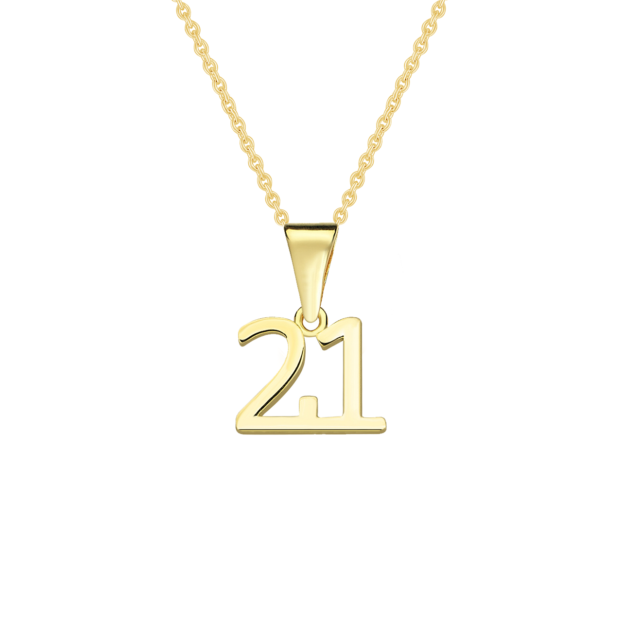 9k Yellow Gold '21' Pendant