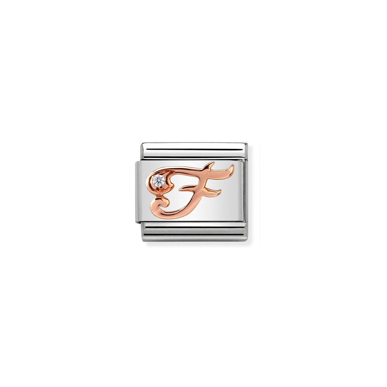Composable Classic Link 430310/06 Letter F in Rose Gold & CZ