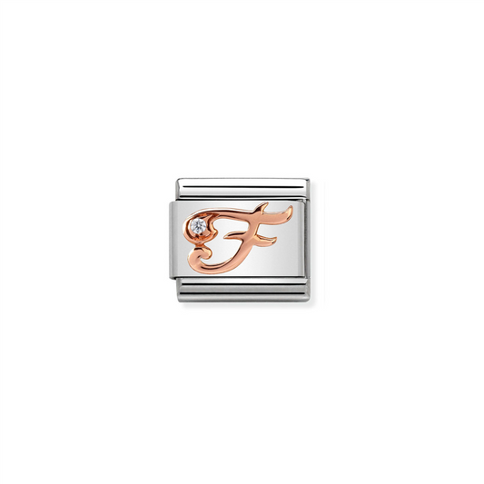 Composable Classic Link 430310/06 Letter F in Rose Gold & CZ