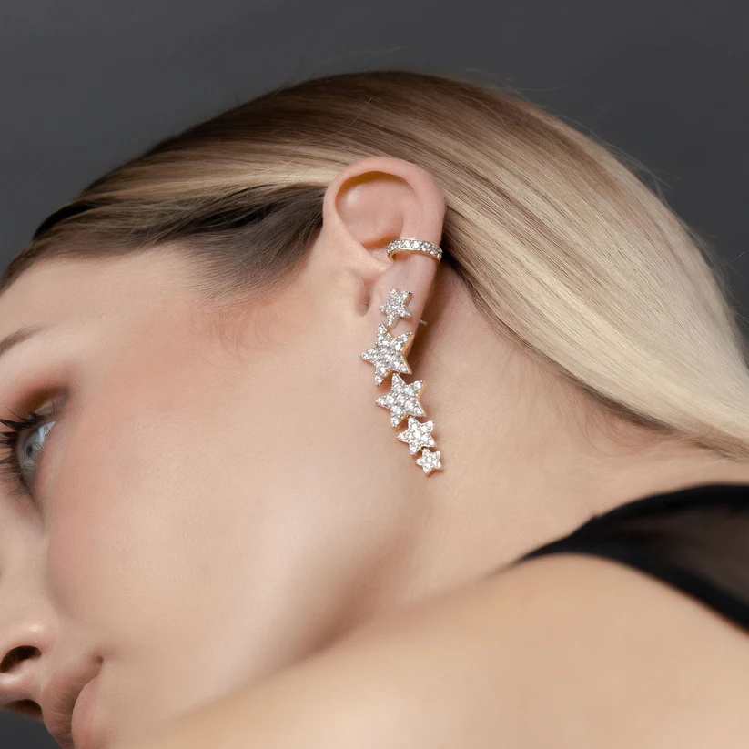 Etoile Drop Earrings (CZ/Silver)