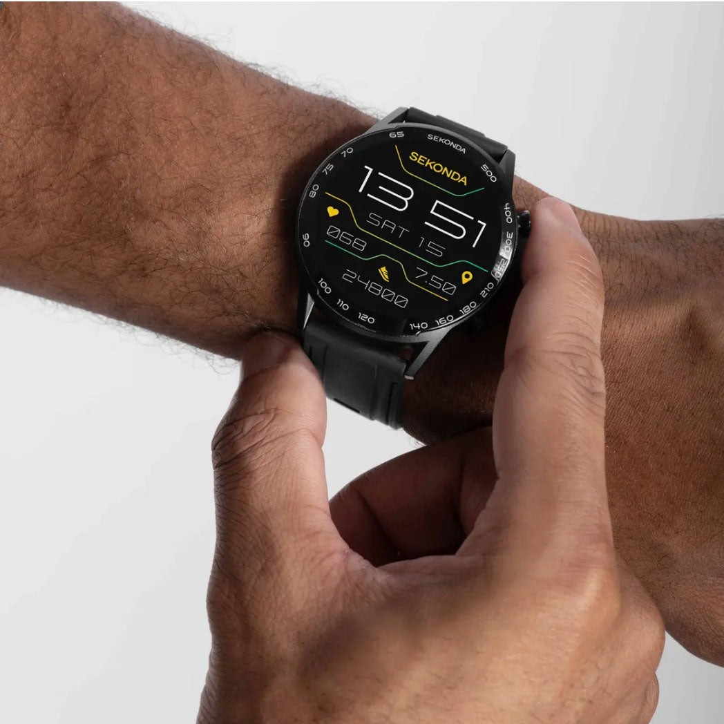 Sekonda Active Plus Smart Watch | Black Alloy Case & Black Silicone Strap | 30179