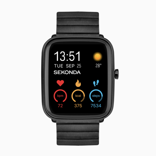 Sekonda Motion Plus Smart Watch | Black Alloy Case & Stainless Steel Bracelet | 30223