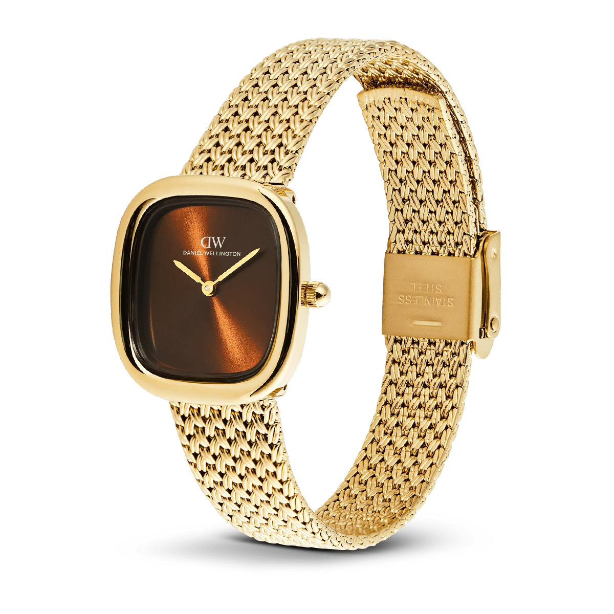 Margot Braided Mesh Amber Gold Watch
