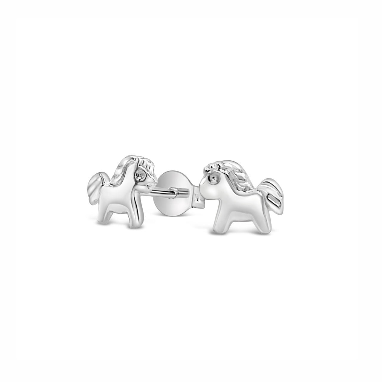 Sterling Silver Horse Stud Earrings