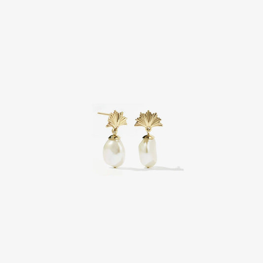 Sterling Silver Gold Plated Vita Drop Earrings Small