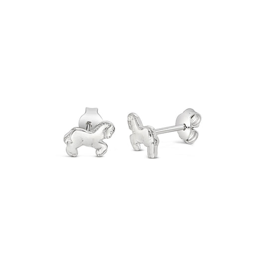 Sterling Silver Dainty Horse Stud Earrings