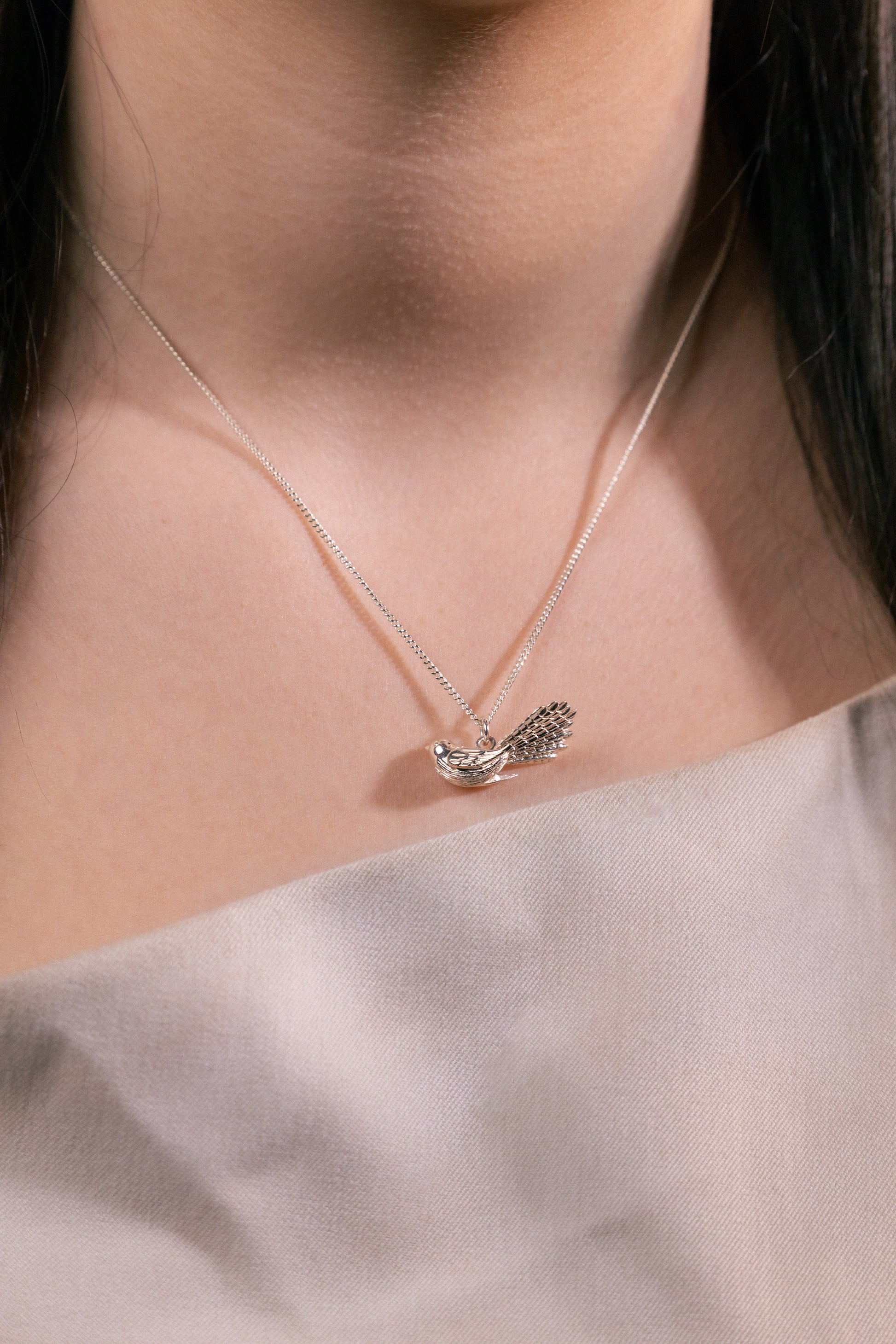 Sterling Silver Memento Piwakawaka (Fantail) Pendant