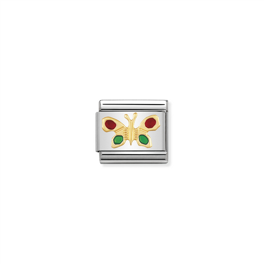 Composable Classic Link 030211/09 Butterfly in 18k Gold & Enamel