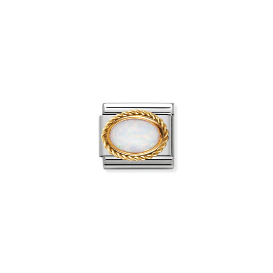 Composable Classic Link 030507/07 White Opal Oval In 18K Gold
