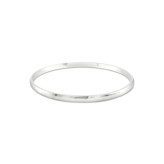 Sterling Silver Half Round 7 1/4" Golf Style Bangle