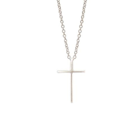 Sterling Silver Plain Square Edge 19mm Cross Pendant