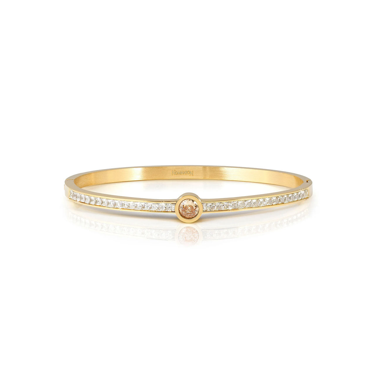 Pretty Bangles 029519/20/21/047 Gold With White & Yellow CZ