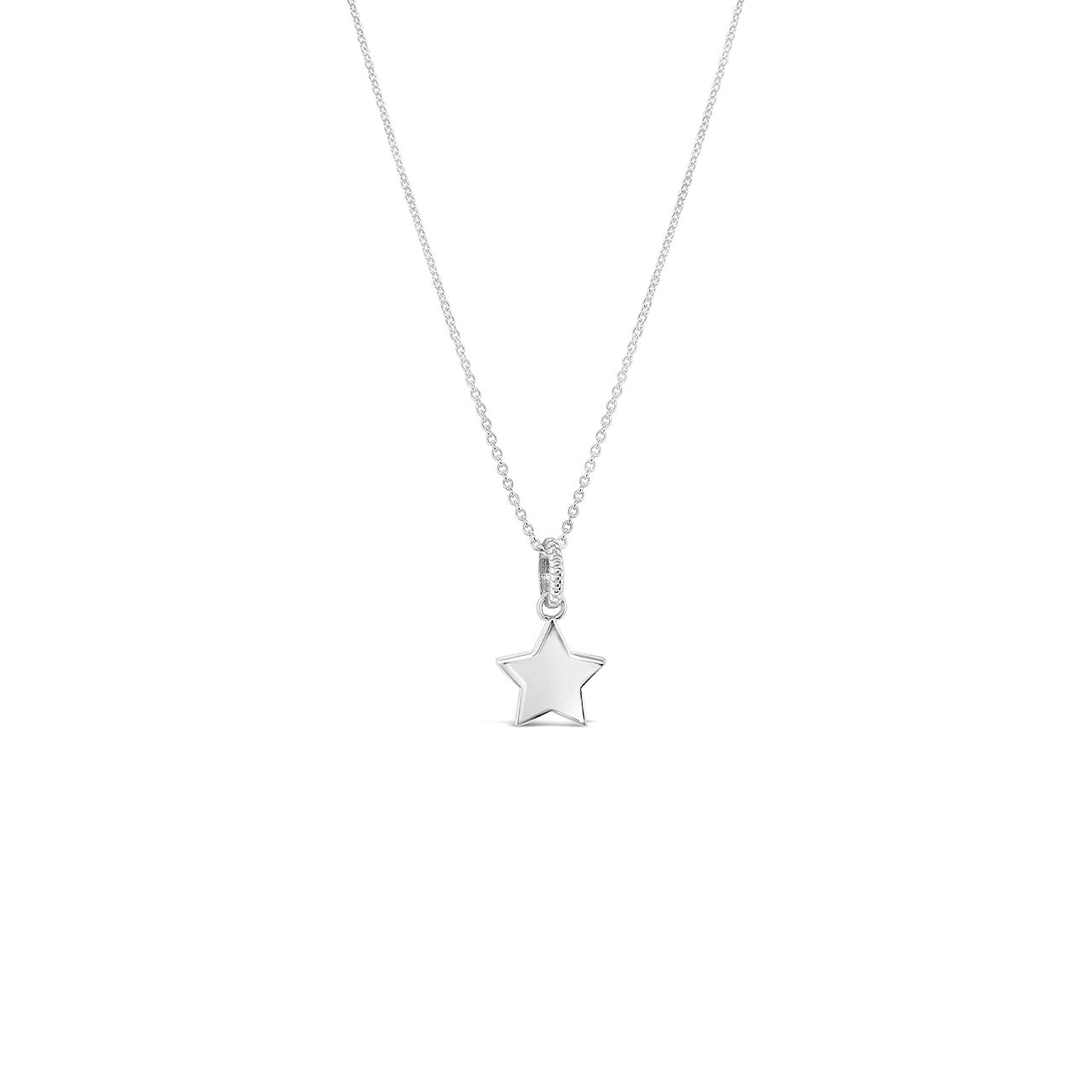 45cm Sterling Silver 20mm Flat Star Pendant