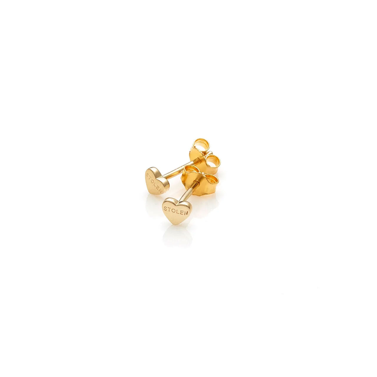 Tiny Stolen Heart Earrings - Gold Plated