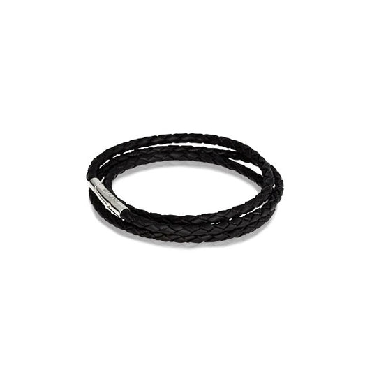 Leather Triple Bracelet Black - 19cm