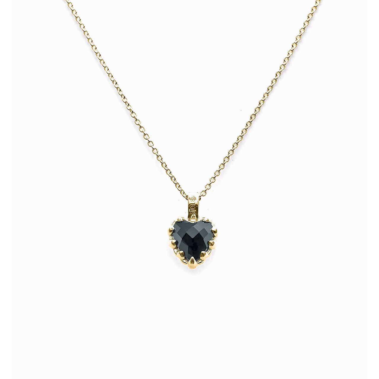Mini Love Claw Necklace Onyx - Gold Plated