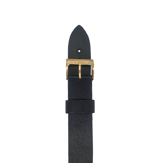 Black 18mm Leather Watch Strap