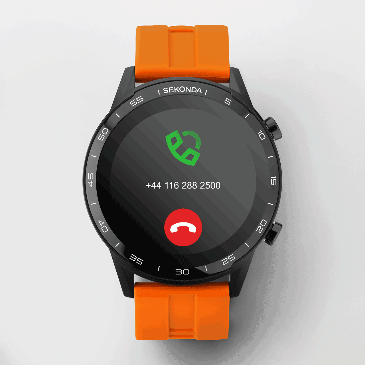 Sekonda Active Smartwatch | Black Case & Orange Silicone Strap | 1911