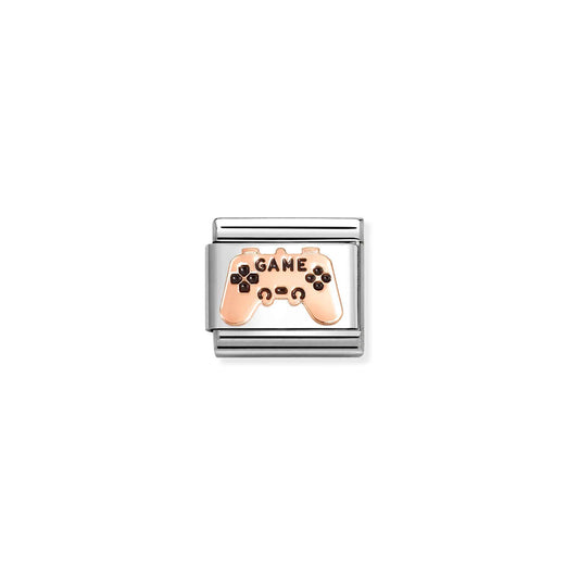Composable Classic Link 430202/26 Game Controller 9K Rose Gold And Black Enamel
