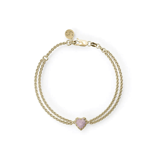 Love Claw Bracelet Rose Quartz - Gold Plated