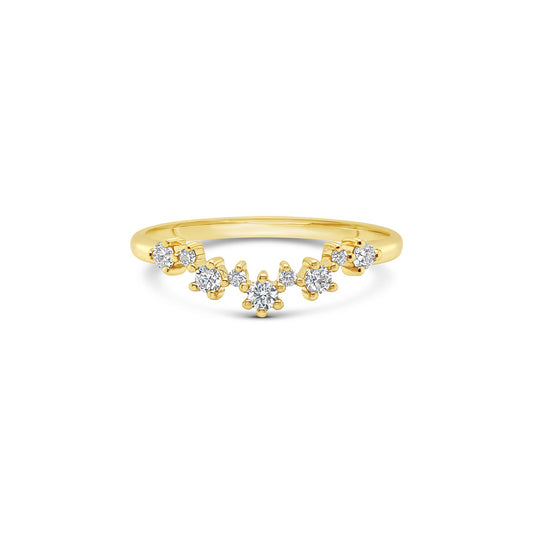 9k Yellow Gold 5 Stone Diamond Anniversary Ring