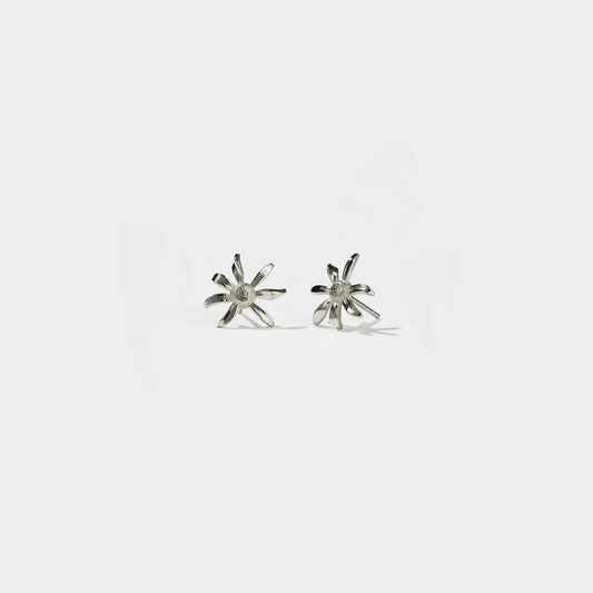 Sterling Silver Daisy Stud Earrings
