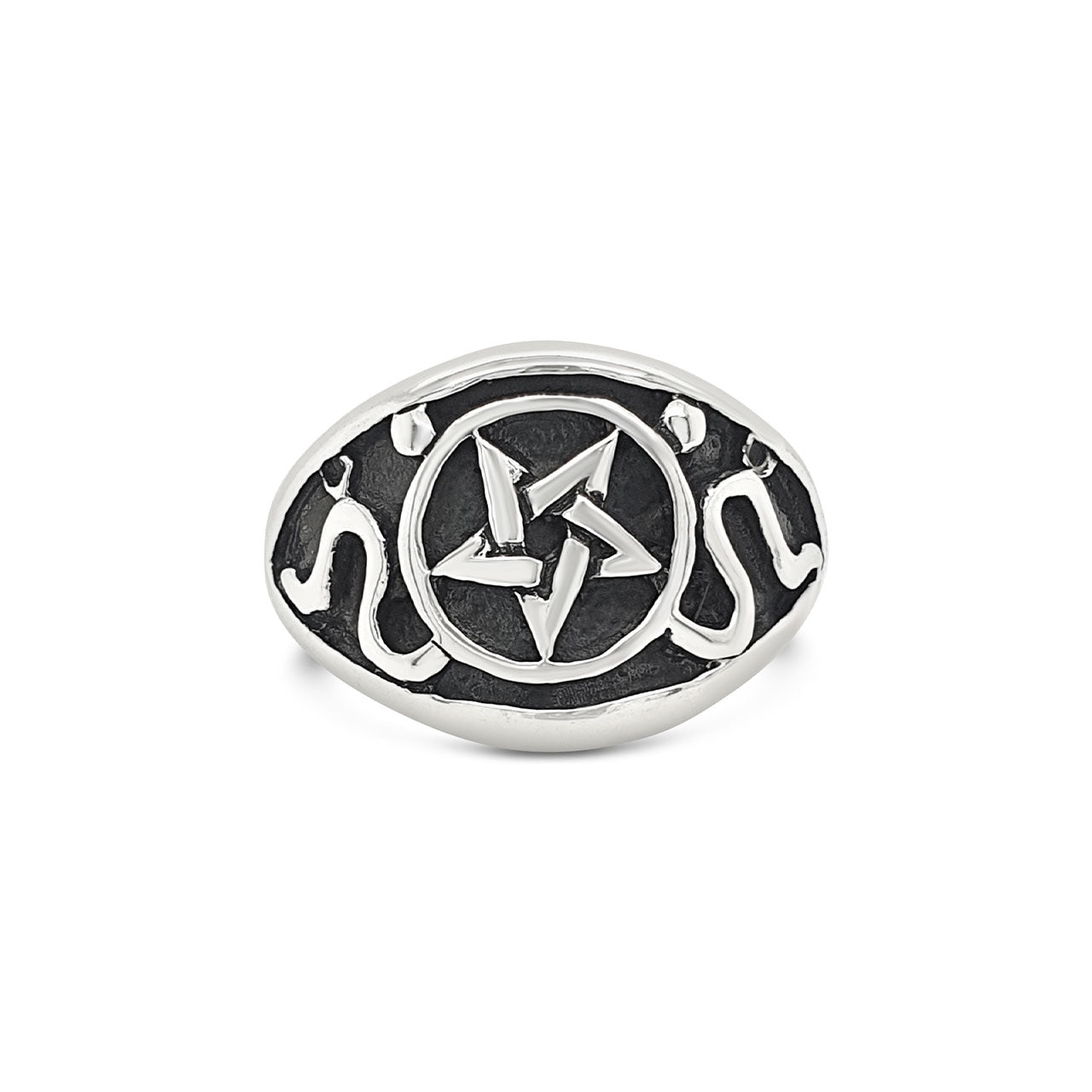 Sterling Silver Pentagram Signet Ring
