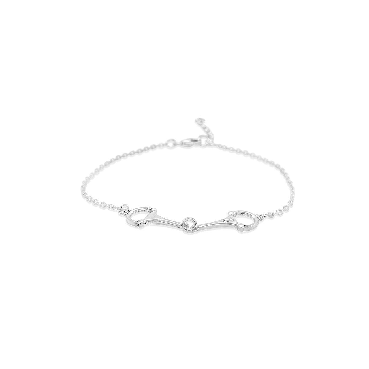 Sterling Silver Tiny Double Snaffle Bracelet