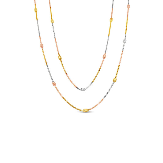 45cm Tri Colour Gold Plated CHL1902 Box Chain
