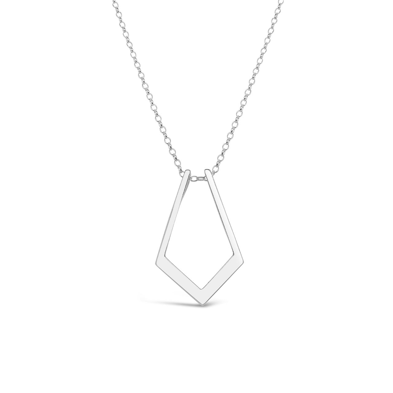 Sterling Silver Kite Shape Ring Holder Necklace