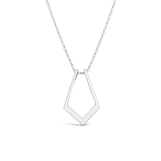 Sterling Silver Kite Shape Ring Holder Necklace