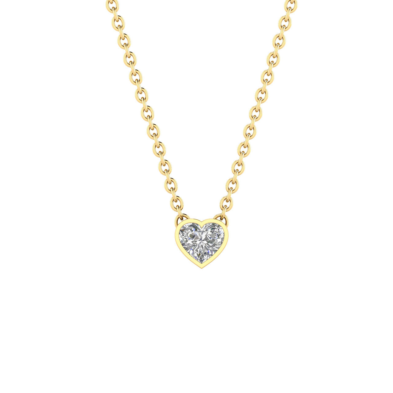 9k Yellow Gold 0.20ct Lab Grown Diamond Heart Necklace