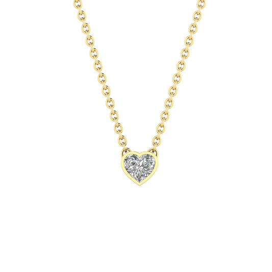 9k Yellow Gold 0.20ct Lab Grown Diamond Heart Necklace