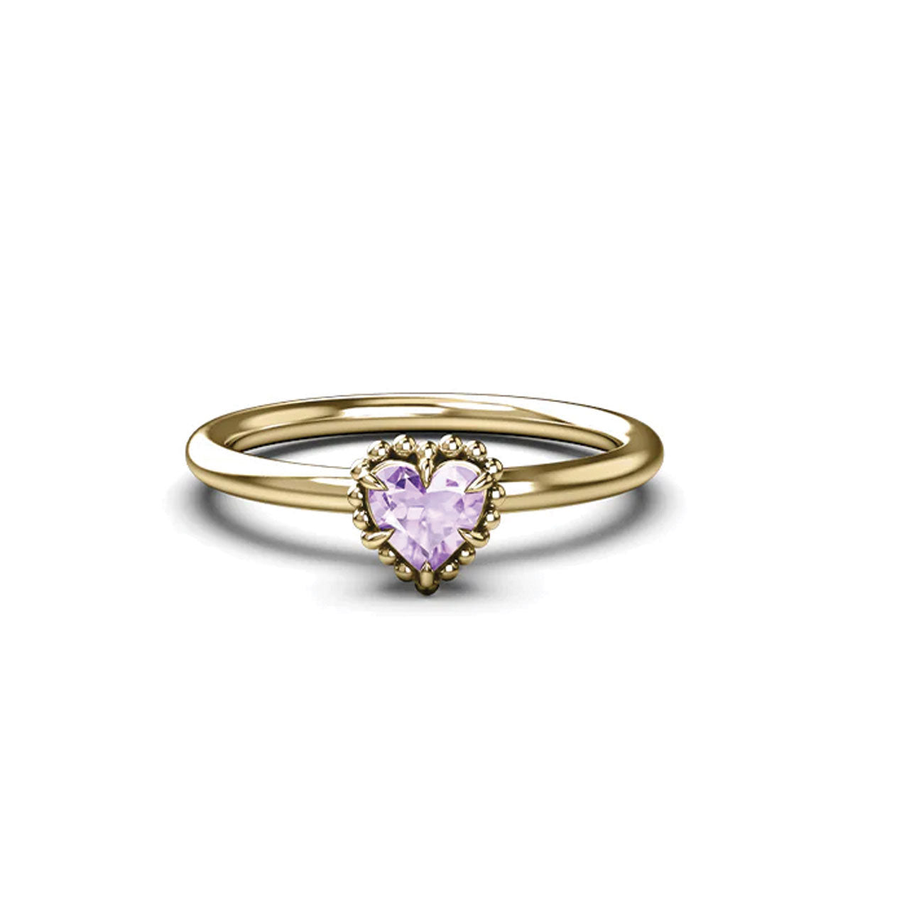 Dahlia's Heart Ring - Amethyst X Gold Vermeil